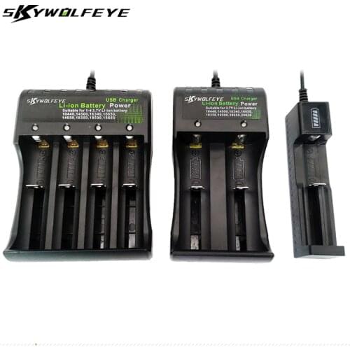 4 slot 18650 USB Battery Charger Universal 3.7V Li-ion Battery Chargers 1 2 slots Charging for Rechargeable 14500 18350 Lithium