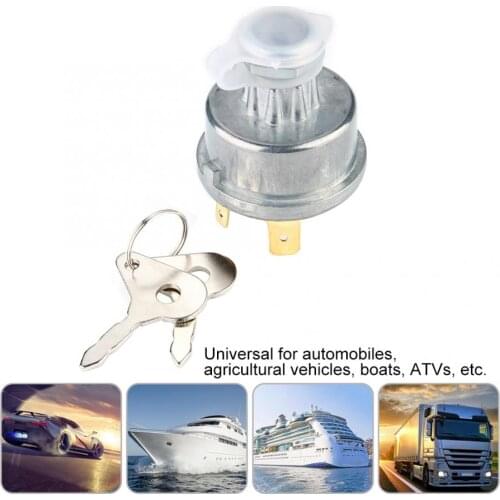 Ignition Switch Universal High Quality Kirsite Ignition Key Switch Kirsite for Automobiles Agricultural vehicles Boats ATVs
