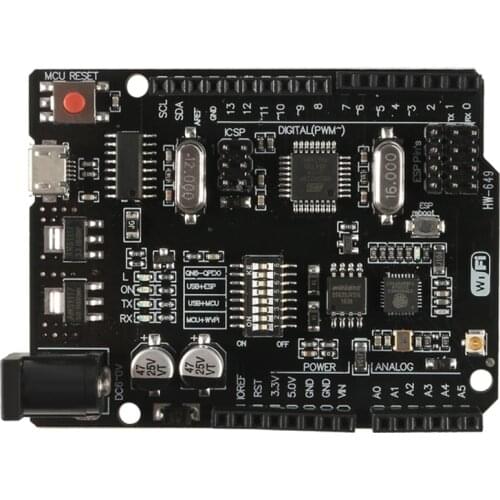 UNO R3 + WiFi ATmega328P+ESP8266 (32Mb memory) USB-TTL CH340G For Arduino Uno NodeMCU WeMos ESP8266