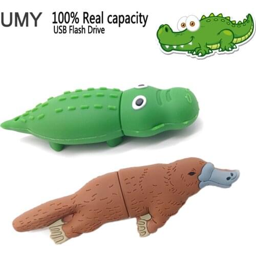 USB stick pen drive 4GB 8GB 16GB 32GB 64GB cartoon crocodile usb flash drive real capacity pendrive cute platypus flash drive
