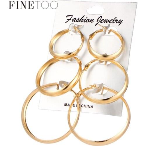 Simple Geometric Round Hoops Mixed Plain Circle Hoop Earrings Set for Women Girls Boucle d'oreille Fashion Jewelry