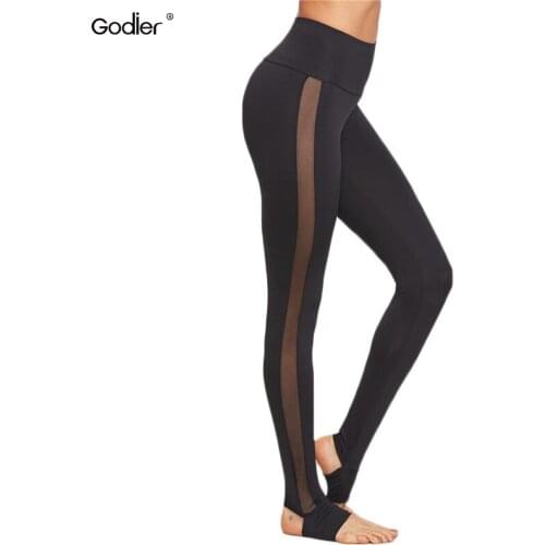Godier Fitness Foot Leggings Women Net Pants Pencil Pants Women Streetwear Pants Black Trousers S/M/L/XL Jc0051 328