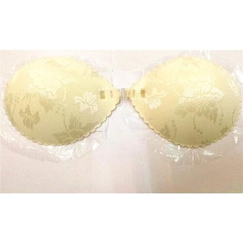 New sexy lace push up women bra Wedding dresses silicone Invisible underwear bras white embroidery Seamless strapless