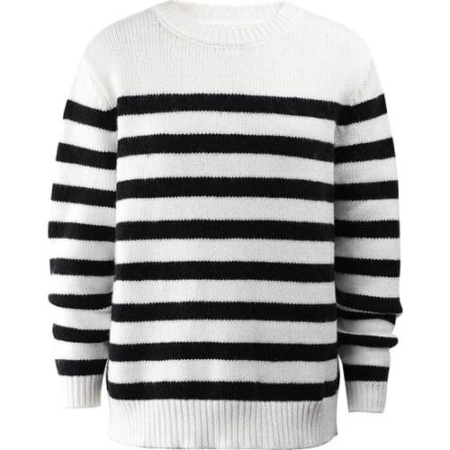 2021 New Arrival Striped Sweater For Women Fashion Autumn Winter Knitwear Female Loose Casual Knitted Pullovers Y2k Jumper