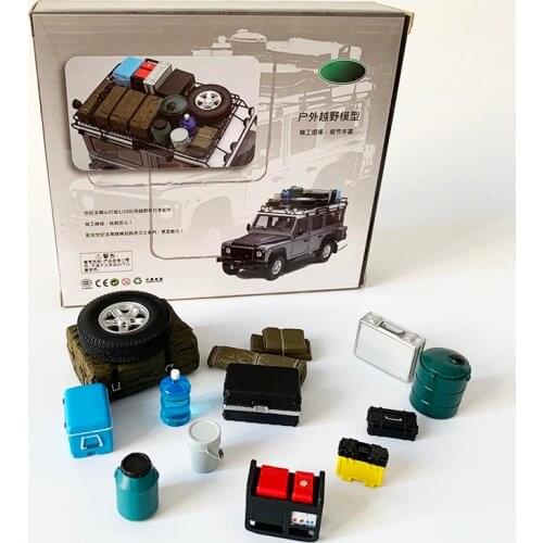 1:18 Off-Road Vehicle Accessory Accessories Parts Tool Box Bucket Spare Tire Oil Barrel Models For Car Model Scene parts display