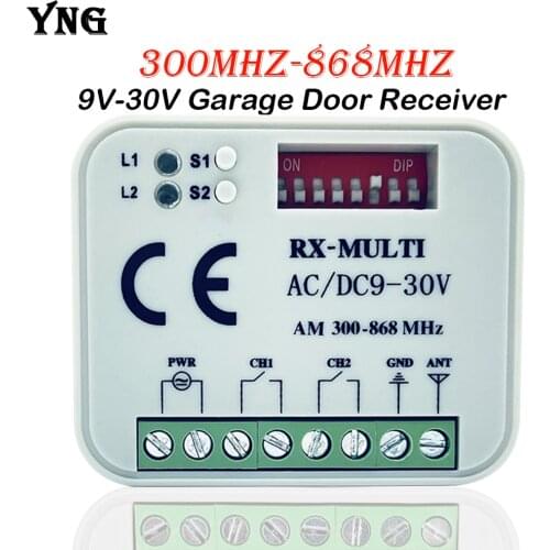 300mhz-868mhz Garage Door Receiver Control Panel For DOORHAN BENINCA SOMMER HORMANN AVIDSEN AT-4 ERREKA APRIMATIC Remote Control