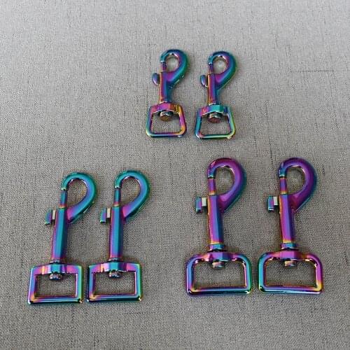 50 Pcs/Pack 15mm 20mm 25mm Webbing Straps Rainbow Metal Carabiners Buckle Clip Hook For Paracord Dog Rope Pet Leash Leads Clasps