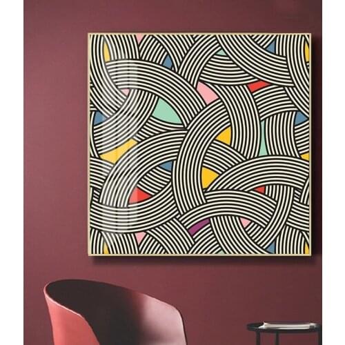 Abstract Colorful Corss Lines Canvas Paintings Posters and Prints Wall Art Picture for Kids Living Room Home Decorative