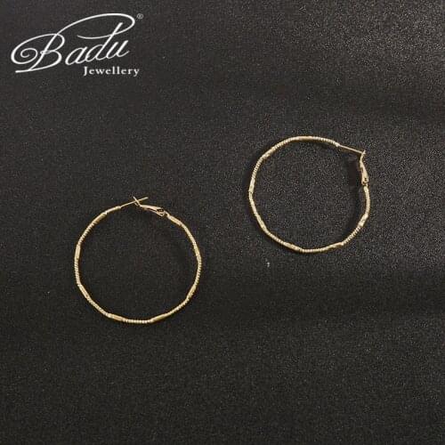 Badu 2021 Exaggerate Large Circle Hoop Earrings Irregular Fashion Simple Party Circle Earrings Womens Jewelry