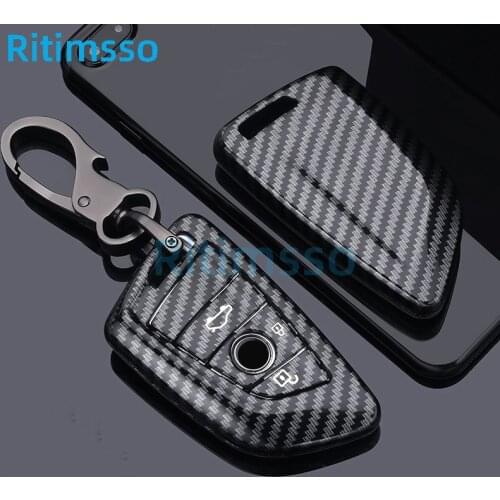Carbon fibre Car Key Case Cover Shell Protector for BMW X1 X3 X4 X5 F15 X6 F16 G30 7 Series G11 F48 520 525 f30 118i 218i 320i