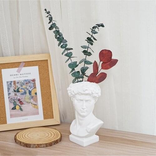 Resin David Home Decoration Pen Flower Vase Holders David Head Bust Statue Sculpture Art&Craft Desktop Wedding Gift Ornaments