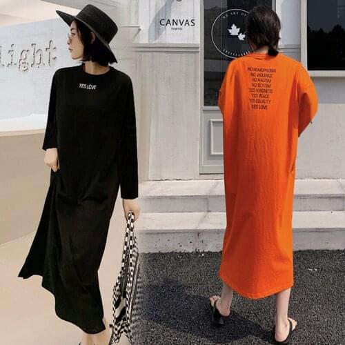 Long Long Skirt Temperament Dress Loose Large Size Lazy Wind Over The Knee To Wear A Skirt Outside Home