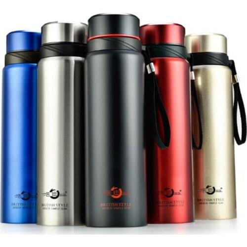 700/1000/1200ml Large Capacity Double Stainless Steel Thermos For Tea Vacuum Flask Insulated Mug With Rope Thermo Bottle