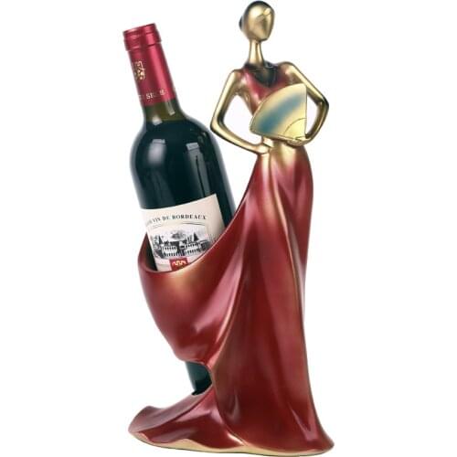 European creative character girl decoration wine bottle rack living room wine cabinet home resin crafts resin material