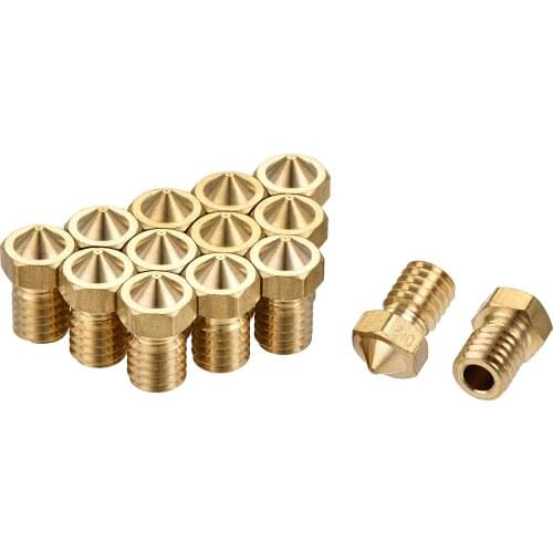 Uxcell 0.2mm 3D Printer Nozzle M6 Thread for V5 V6 3mm Extruder Print, Brass 14 Pcs