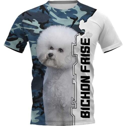 PLstar Cosmos Bichon Frise 3D Printed t-shirt Harajuku Streetwear T shirts Funny Animal Men For Women Short Sleeve 01