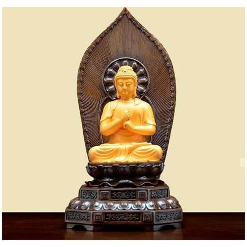 GOOD BUDDHA # Greco-Buddhist HOME OFFICE efficacious Protection # Southeast Asia GOLDEN RU LAI Buddha statue- 34CM large