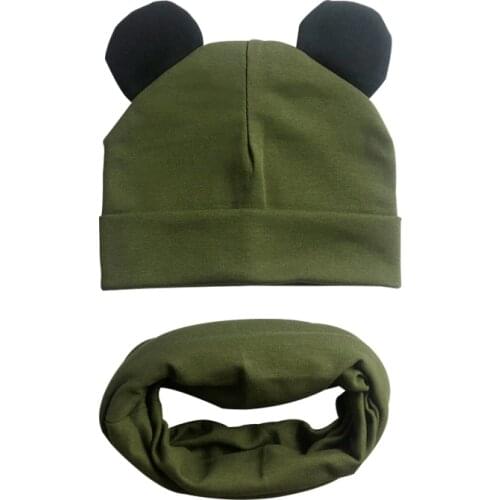 Baby Hat Cotton Ear Cap For Boys And Girls Winter Hat Scarf Set Children Boys Cap Scarf 2PCS