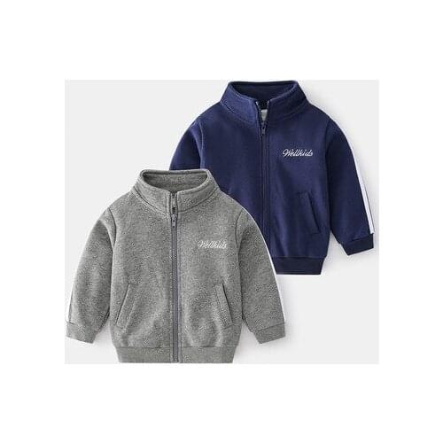 Korean 2021 Autumn Baby Boy Stand-up Collar Jacket Childrens Boys Zipper Jacket Childrens Sports Casual Jacket Toddler Coats