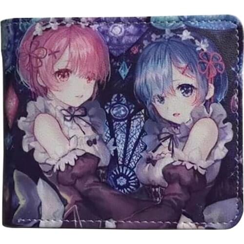 Kawaii Anime Design Leather Short Wallet Woman Japanese Fashion Lady Cartoon Animation Zipper Pocket Purse Lovely Clutch Wallets