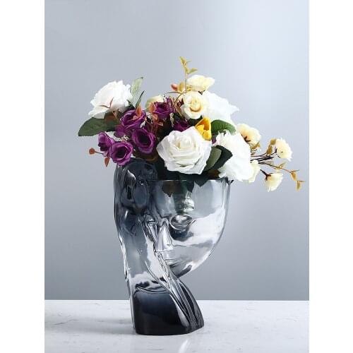 Creative Translucent Face Statue Home Decorations Desktop Wine Cabinet Decorations Resin Crafts Vase Home Decorations Ornaments