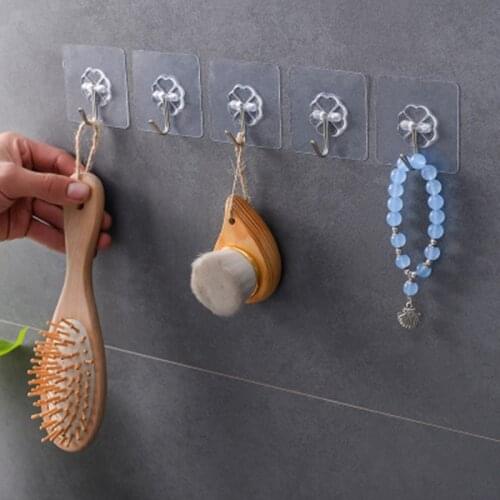 5PCS Hanger Hook Kitchen Suction Cup Adhesive Wall Vacuum Sucker Heavy Bathroom TransparentLoad Rack Stainless Steel Transparen