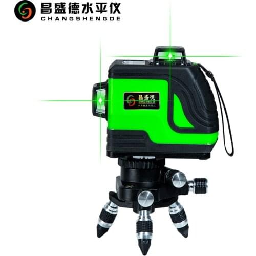 Green light level laser 12 line 3D water level gauge wall instrument outdoor strong light super bright high precision