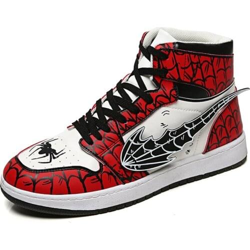 Cartoon fashion New Cushion Damping Men Casual Vulcanize Shoes Mesh Weaving Male Flats Shoes White Sneakers Outdoor