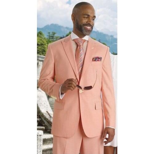 Fashionable One Button Groom Tuxedos Groomsmen Peak Lapel Mens Suits Blazers (Jacket+Pants+Tie) W:939