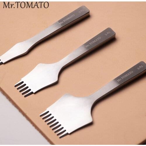 Mr tomato upgrade Leather Stitching French style Punch Chisel Hole Punches Tools Set Craft Polished Prongs Lacing Stitch DIY