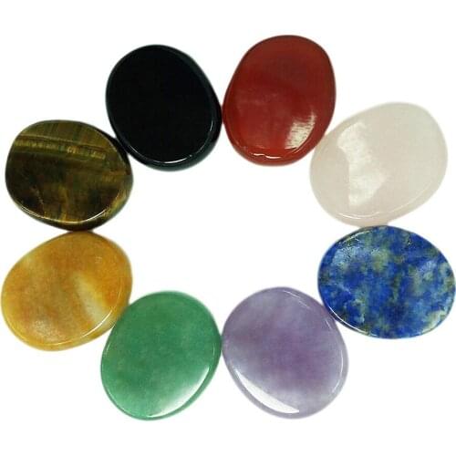 7pcs Natural Chakra Tumbled Stone Quartz Crystal Pocket Thumb Palm stones Crystal Reiki Healing Meditation or As Worry Stones
