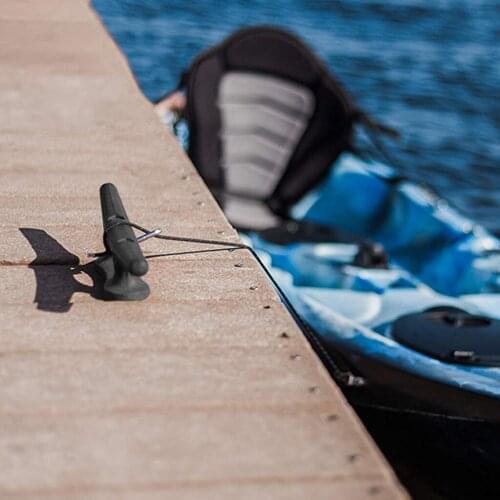 Nylon Boat Flat Top Cleat Marine Hardware for Rope Tie on Boat Yacht and Kayak -8 inch 200mm (Black)