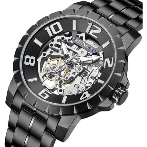 RUIMAS Original Automatic Mechanical Watches Men Luxury Steel Strap Wristwatch Waterproof Sport Watch Relogio Masculino New 6784