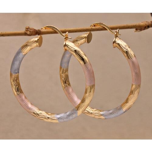 Luxury Hoop Earrings for Women Pink Gold Filled Earring Round Jewelry Accessories For Womens Earring Anniversary Engagement