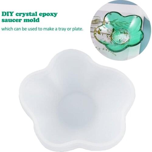 DIY Crystal Epoxy Resin Mirror Petal Flower Flower Plate Dish Silicone Mould Handmade Process Storage Silicone Mold 40a