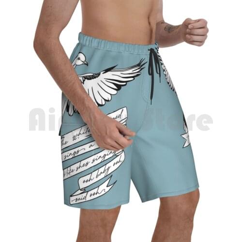 Of Seventeen Beach Shorts Men Beach Pants Swim Trunks Dove Peace Stevie Nicks Of Seventeen Queen 70s 80s Music Lyrics