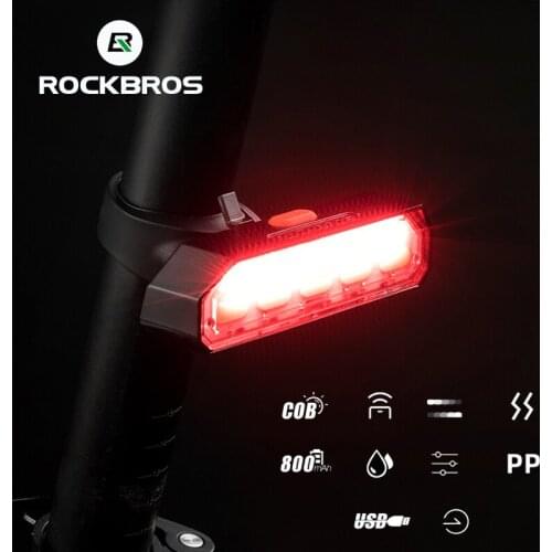 ROCKBROS Bike Tail Light Turn Signal Remote Control Lamp Bicycle Cycling COB LED Powerful Rechargeable Rear Lights Taillight
