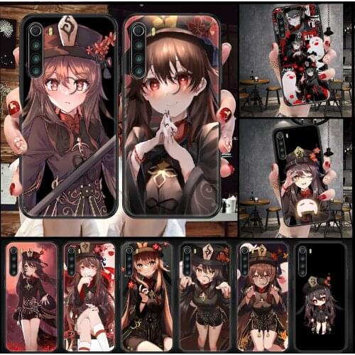 Genshin Impact hutao Phone case For Xiaomi Redmi Note 7 7A 8 8T 9 9A 9S 10 K30 Pro Ultra black fashion hoesjes silicone funda 3D