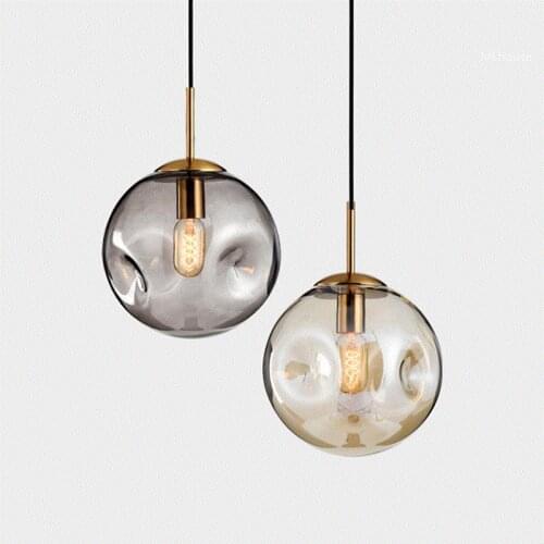 Nordic Modern Minimalist Creative Gradient Color Glass Ball Small Chandelier Living Room Bedroom Dining Room Led Lighting