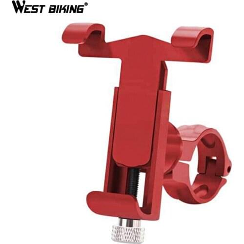 WEST BIKING Bike Rack Aluminum Alloy Anti-shock 4 Inch To 6.5 Inch Handlebar Mount Bracket Bike Phone Holder Cycling Phone Rack