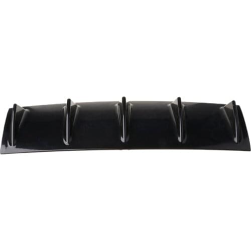 N0HF Universal Car Rear Bumper Lip Diffuser 5 Fin Shark Fin Style Car Black Bumper Spoiler Lip Splitter Car-Styling