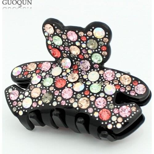 Big Jaw Hair Claw - Acetate Ponytail Clip for Women Lady Rhinestone Hair Accessory Clamp Bear Hair Jewelry Tiara Wedding Prom