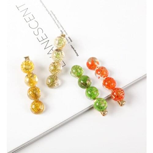 1pcs Korean Fashion fresh resin flower hairpin headwear simple word clip duckbill clip side clip Hair Beauty Styling Tools