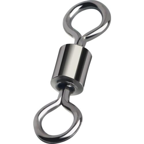 10-100PCS)(Size12-4/0)Fishing Connector Fishing Barrel Bearing Rolling Swivel Solid Ring Fishing Hooks Lures Connector