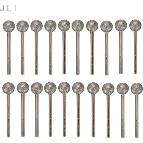 20pcs 8mm Diamond Grinding Head Round DiameterKit Grinding Wheel Polishing Machine Rotary Grinding Tools