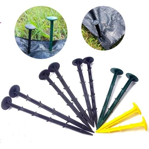 50 Pcs outdoor Gardening Nails Anti-weed Cloth Nails Weeding Cloth Nails Barbed Plastic Nails Insect-Proof Nets Nails