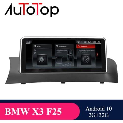 AUTOTOP 4G 64G 10.25" bmw x3 f25 android 10 Car DVD Player for X3 F25 X4 F26 CIC/NBT 2011-2017 Carplay GPS Navigation BT Wifi