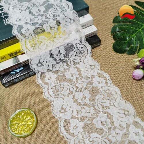 14CM White Lace Fabric Tricots Diy Accessories For Sewing Needlework Used On Wedding Dress And Curtains Materiel E1406
