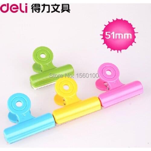 Free Shipping (4pcs/set) 51mm multicolour plastic circle clip spring paper clip ticket clip novelty stationery office supply