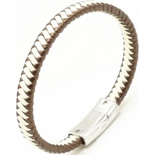 Fashion Trendy Handmade Weave Braid Vintage Female Femme Homme Male Magnet Cuff PU Leather Women Bracelet Jewelry Accessories